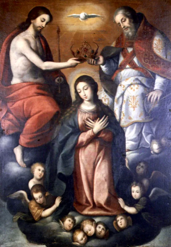 La coronacin de la Virgen. 
leo sobre tela, 221 x 154 cm, mediados del siglo xvii. 
Baltasar de Figueroa ( 1677).  