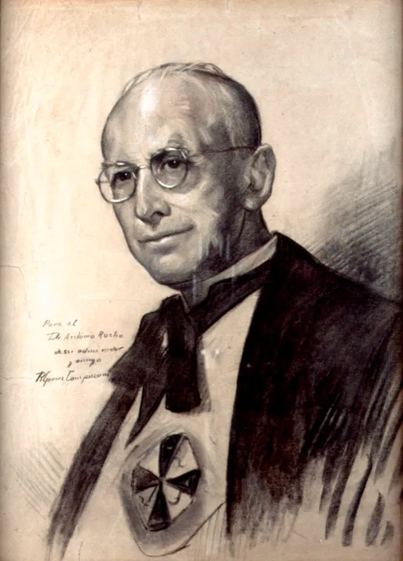 Rector Jos Vicente Castro Silva. 
(1930-1968). 
Carboncillo sobre papel, 60 x 43 cm, sin fecha. 
Ricardo Gmez Campuzano 