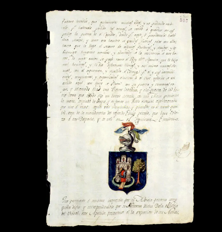 Expedientes y escudos de armas de aspirantes a colegiales.