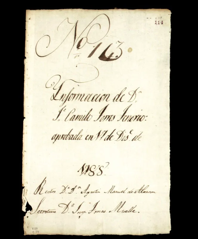 Expediente de don José Camilo Torres y Tenorio, 17 de diciembre de 1788.