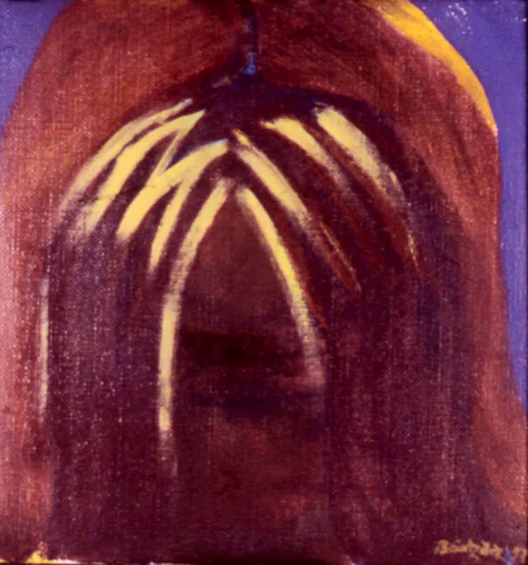 La palmera. 
1997. 
leo sobre tela. 
24 x 24 cm. 
Coleccin particular, San Jos de Costa Rica.  