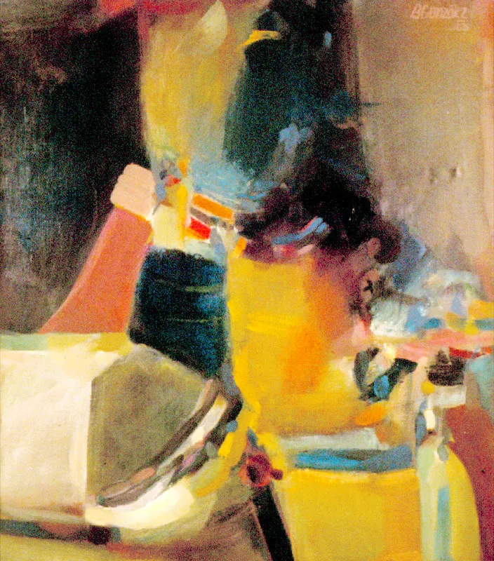 Encajera negativa.
1963.
Óleo sobre tela.
80 x 70 cm.
Colección particular, Medellín.