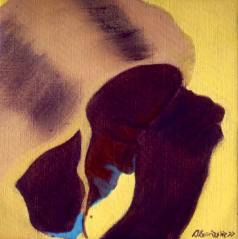Las Delicias 6.
1997.
Óleo sobre tela.
24 x 24 cm.
Colección particular, Bogotá.
