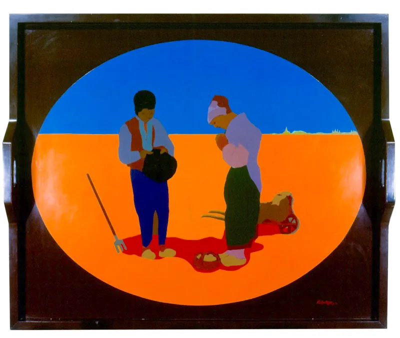 Naturaleza sui generis.
1971.
Esmalte sobre lámina de metal ensamblada en mueble de madera.
108 x 128 x 10 cm.
Colección Museo de Arte Moderno, Bogotá.