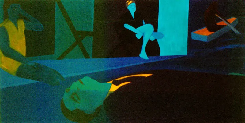 La pesca milagrosa.
1992.
Óleo sobre tela.
75 x 150 cm.
Colección Museo de Arte Moderno de Bucaramanga.
