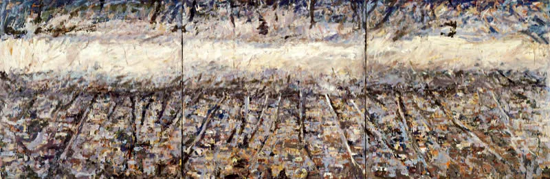 Jos Fredy Serna  / Horizontes (Trptico) / 1995 / Acrlico sobre lienzo / 120 x 360 cm / Adquirida en 1995 