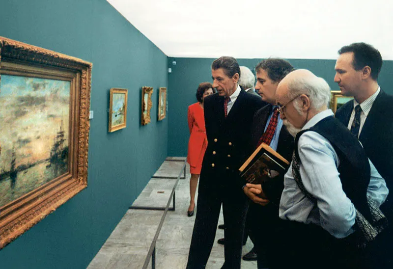 Nicanor Restrepo Santamaría, presidente de Suramericana, durante la inauguración de la muestra de Eugène Boudin.