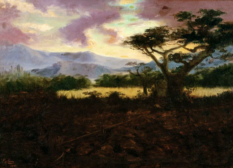 Francisco Antonio Cano / Laguna de Pedro Palo / 1985 / leo sobre lienzo / 39 x 55 cm  / Adquirida en 1997
 