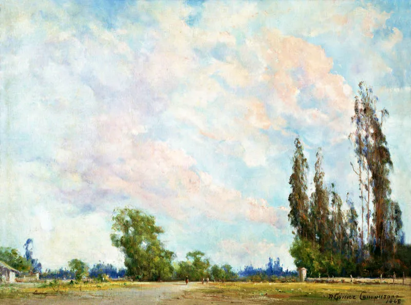 Ricardo Gmez Campuzano  / Paisaje de la sabana / 1968 / leo sobre lienzo / 55 x 75 cm / Adquirida en 1973 