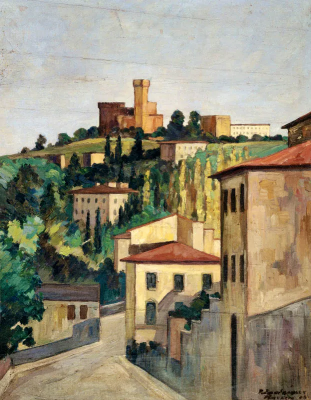 Pedro Nel Gmez / Calle de Florencia / 1928 / leo sobre lienzo / 97 x 61 cm / Adquirida en 1992 