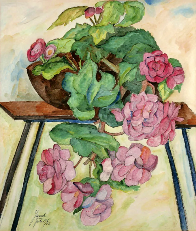 Jesusita Vallejo de Mora Vsquez  / Begonia / 1973 / Acuarela / 60 x 50 cm / Adquirida en 1976 