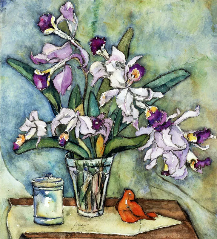 Jesusita Vallejo de Mora Vsquez / Orqudeas / 1956 / Acuarela / 52 x 56 cm / Adquirida en 1992 