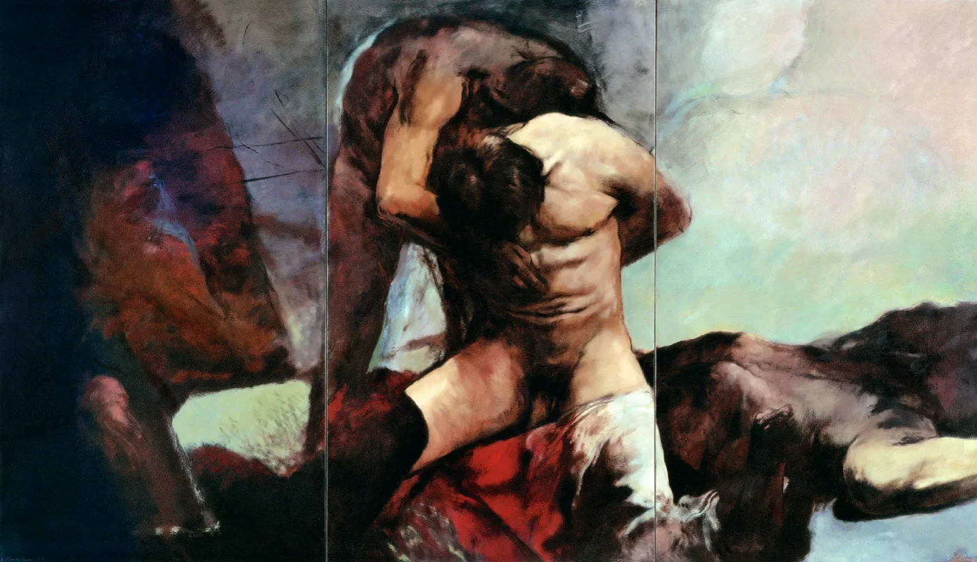 Luis Caballero / Sin ttulo / 1988 / leo sobre papel entelado (Trptico) / 195 x 390 cm / Adquirida en 1993 