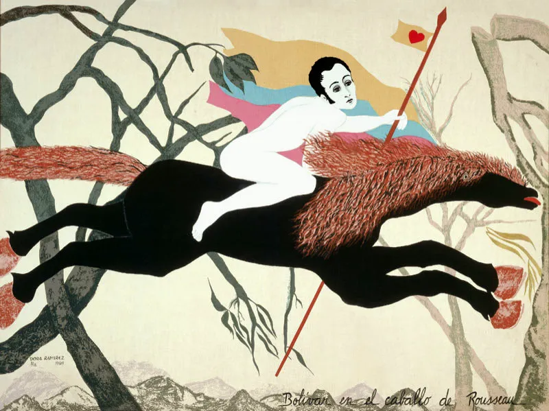 Dora Ramrez  / Bolvar en el caballo de Rousseau / 1977 / Serigrafa / 120 x 160 cm / Adquirida en 1996
 