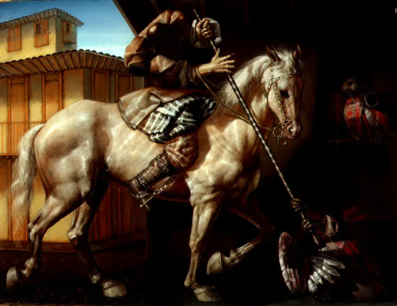 San Jorge y el dragón / 1991 / Pastel sobre papel / 50 x 65 cm / Colección particular