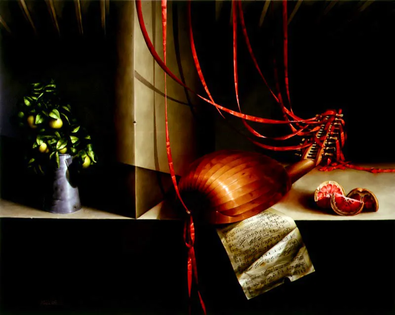 La estancia de un músico amigo / 1991 / Óleo sobre lienzo / 160 x 200 cm / Colección particular