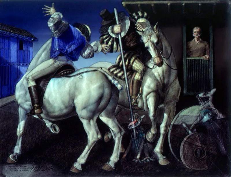 San Jorge en el patio de Obregón / 1993 / Pastel sobre papel / 50 x 65 cm / Colección particular