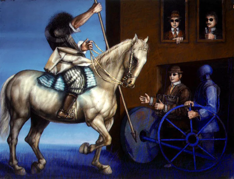 San Jorge y los notarios / 1991 / Pastel sobre papel / 50 x 65 cm / Colección particular