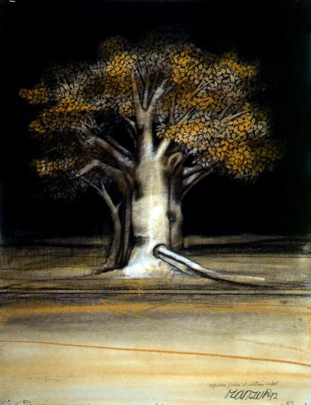 rbol onrico gigante / 1992 / Pastel sobre papel / 65 x 50 cm / Coleccin particular
 