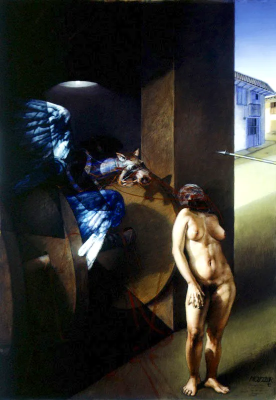 San Jorge narrado por doña Cecilia en Neira / 1992 / Pastel sobre papel entelado / 160 x 200 cm
Colección particular (Díptico)