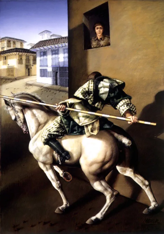San Jorge narrado por doña Cecilia en Neira / 1992 / Pastel sobre papel entelado / 160 x 200 cm
Colección particular (Díptico)