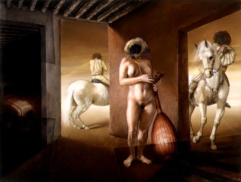La estancia insólita / 1995 / Pastel sobre papel / 50 x 65 cm / Colección particular