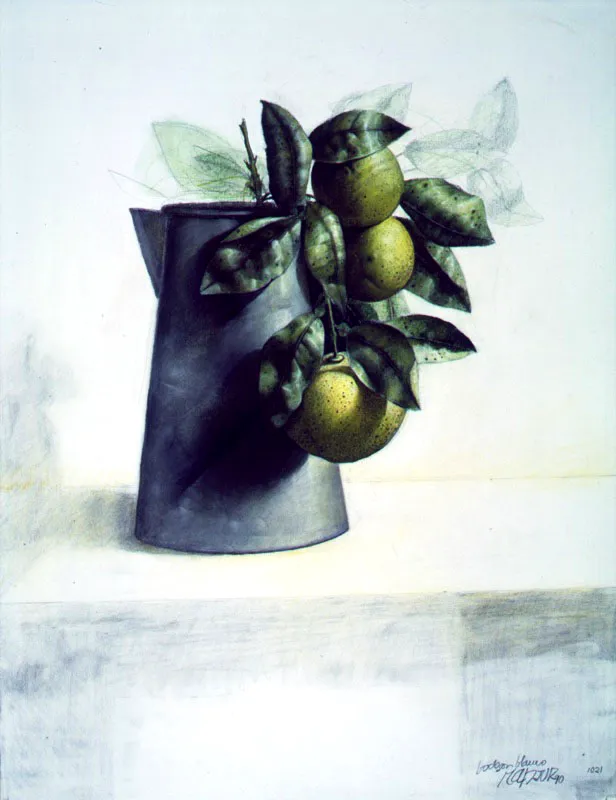 La jarra / 1994 / Carboncillo y pastel sobre papel / 50 x 65 cm / Colección particular