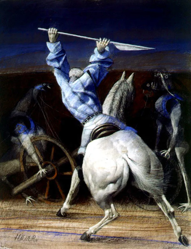 La batalla / 2004 / Pastel sobre papel / 65 x 50 cm  / Coleccin particular
 