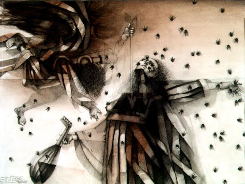 Transverberación / 1977 / Carboncillo y pastel sobre papel / 70 x 100 cm / Colección particular