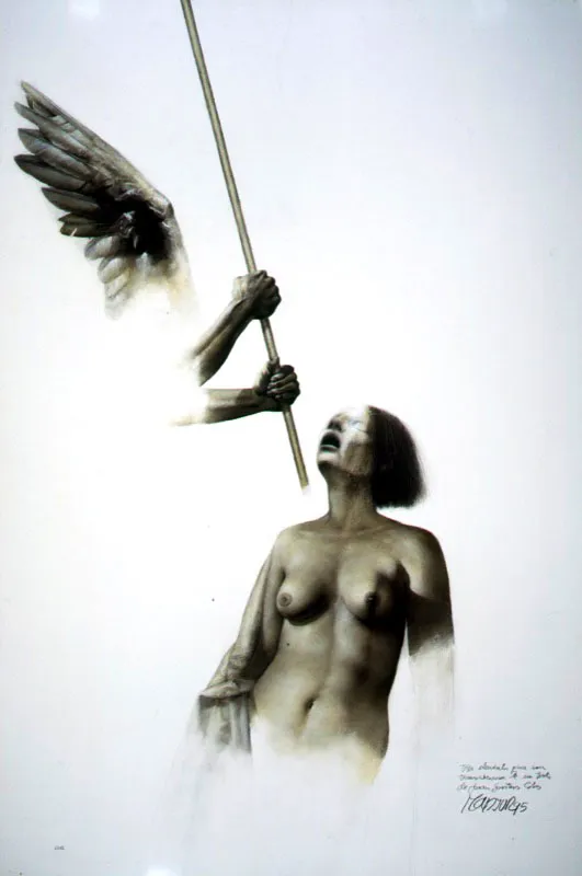 Elementos de la transverberación / 1995 / Carboncillo y acrílico sobre cartón / 150 x 100 cm / Colección particular