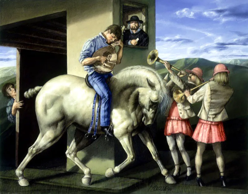 Homenaje al poeta / 1995 / Pastel sobre papel / 55 x 70 cm / Colección particular