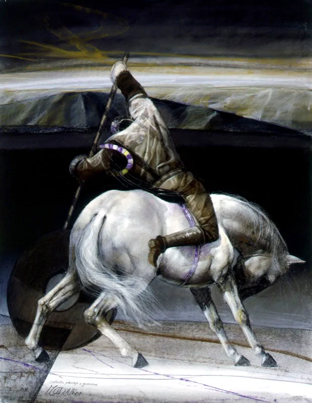 Caballo y paisaje / 2001 / Pastel sobre papel / 65 x 50 cm / Colección particular