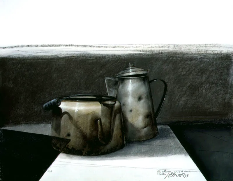 Estancia gris / 1999 / Pastel sobre papel / 70 x 55 cm / Coleccin particular
 