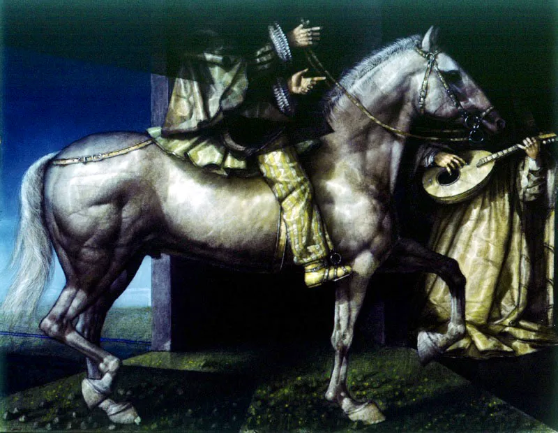 Caballero y doncella / 1990 / Pastel sobre papel / 50 x 65 cm / Colección particular