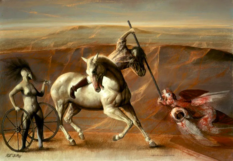 Crepúsculo para una batalla / 1999 / Pastel sobre papel / 70 x 100 cm / Colección particular