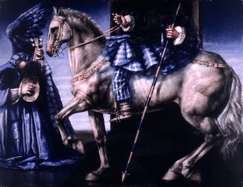 San Jorge y el ángel / 1990 / Pastel sobre papel / 50 x 65 cm / Colección particular