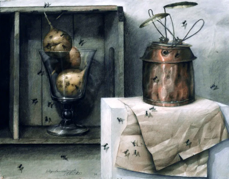 La mesa del carpintero / 1983 / Pastel sobre papel / 50 x 65 cm / Colección particular