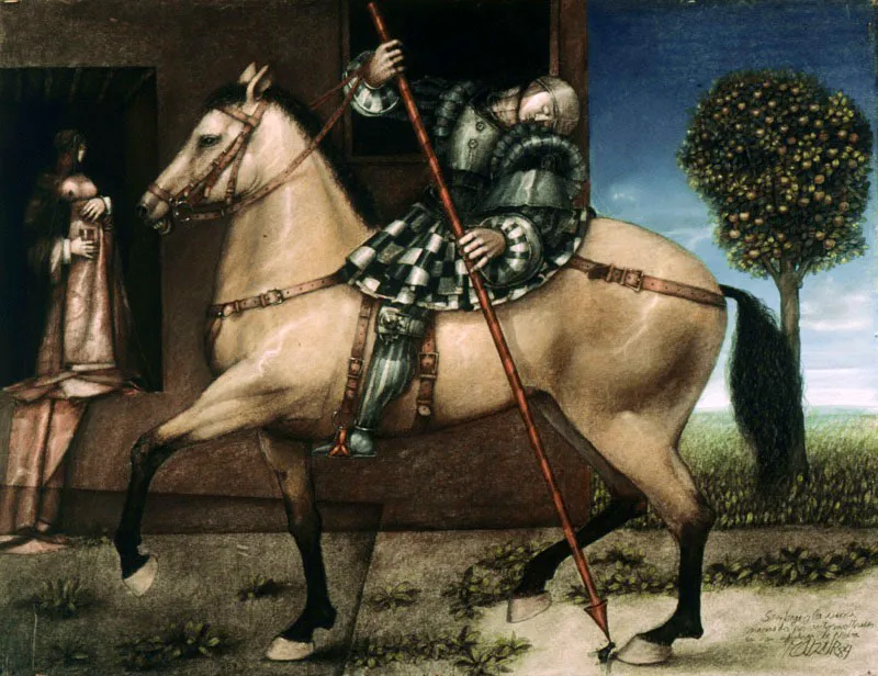 San Jorge y la doncella / 1984 / Pastel sobre papel / 50 x 65 cm / Colección particular