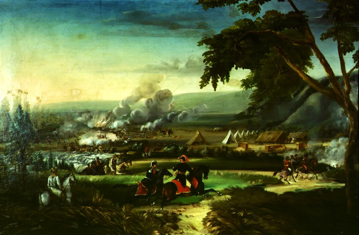 Jos Mara Espinosa. Batalla del ro Palo (detalle), 1850, leo sobre lienzo. 81 x 121 cm. 
Museo Nacional de Colombia. 