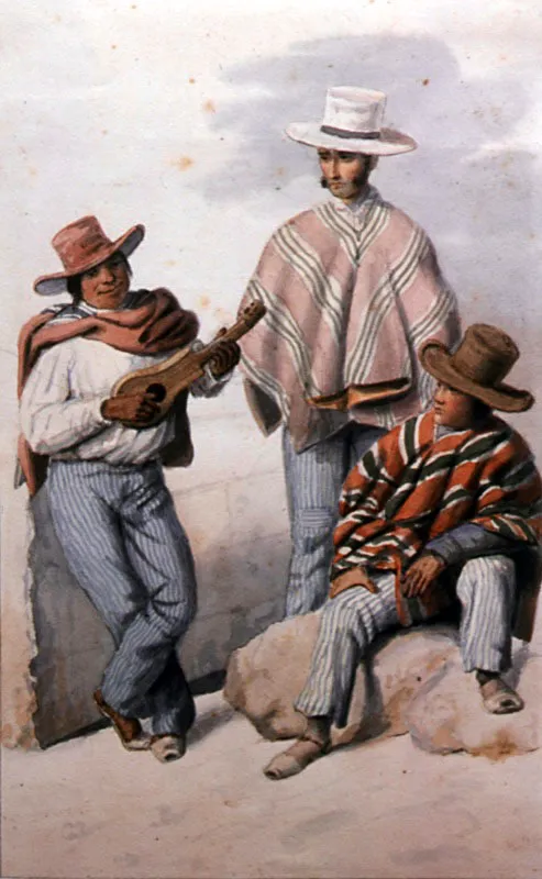 Crmelo Fernndez, Tipo blanco e indio, 1851, acuarela. Comisin Corogrfica. Biblioteca Nacional de Colombia. 