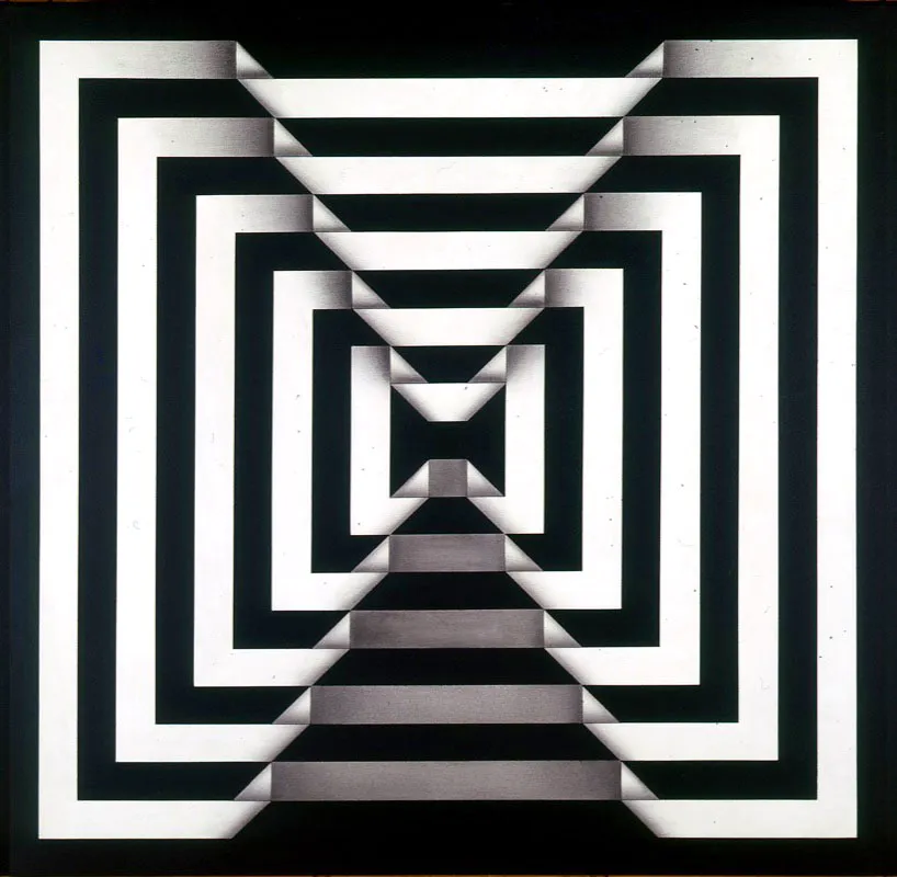 Omar Rayo, Shuja II, 1971, acrílico sobre tela, 102 x 102 cm.
Banco de la República.Bogotá.