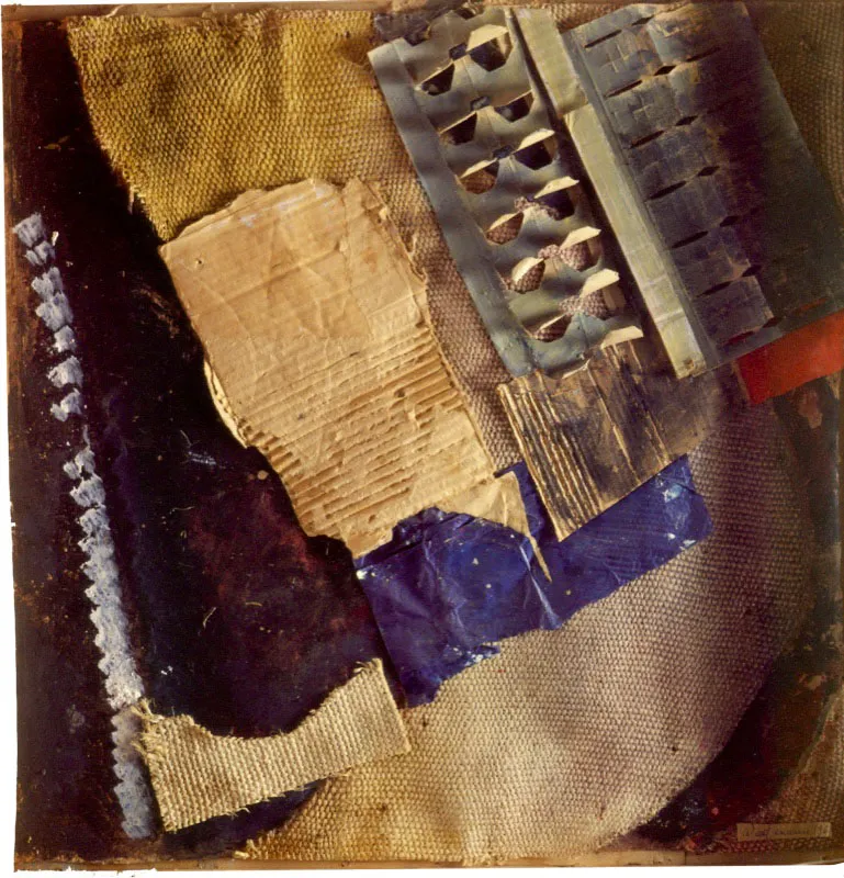 Guillermo Wiedemann, Ensamblaje, 1963, collage. 72 x 72 cm.