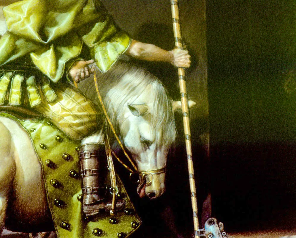 David Manzur, San Jorge derrotado (detalle), 1993, pastel sobre papel. 50 x 65 cm.