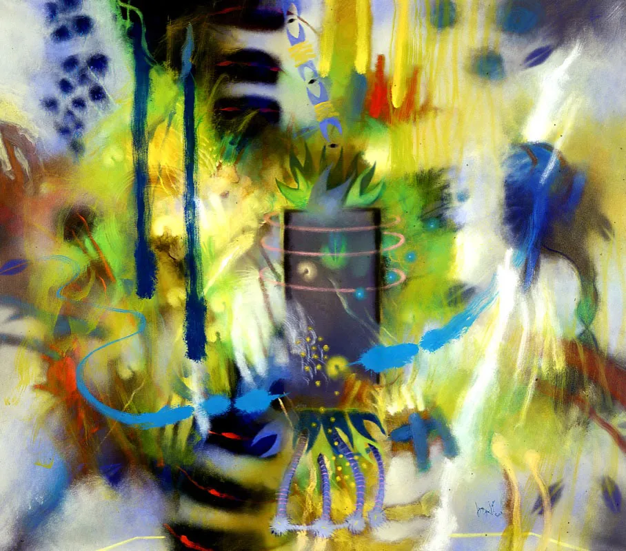 Carlos Jacanamijoy, Domingo 4.30 pm (detalle), 2003, 150 x 170 cm.