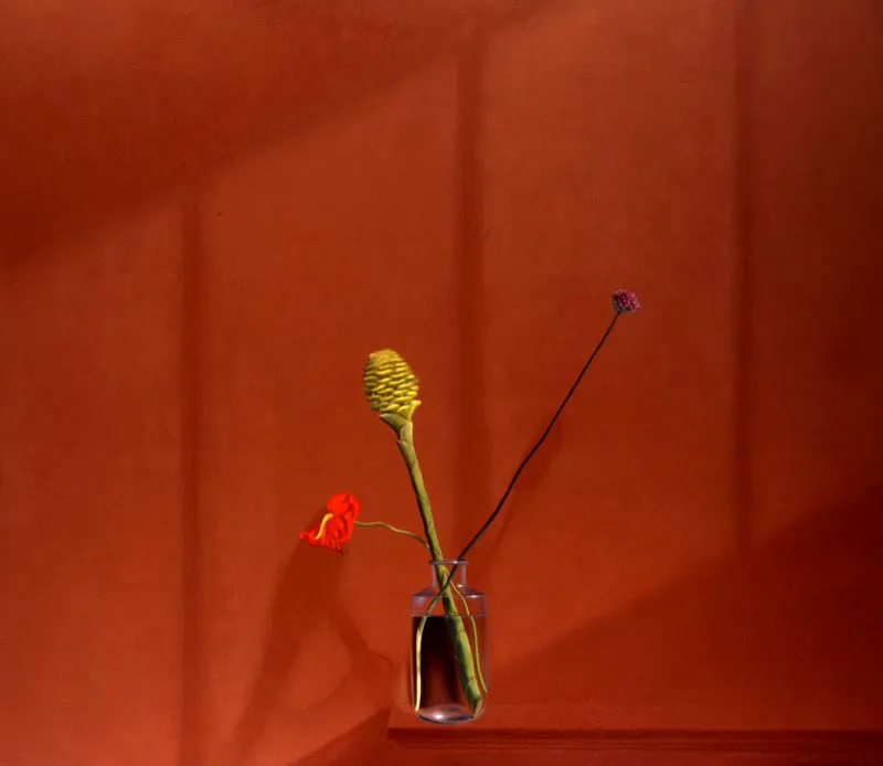 Tres flores.
1990.
Óleo sobre lienzo.
112 x 130 cm.