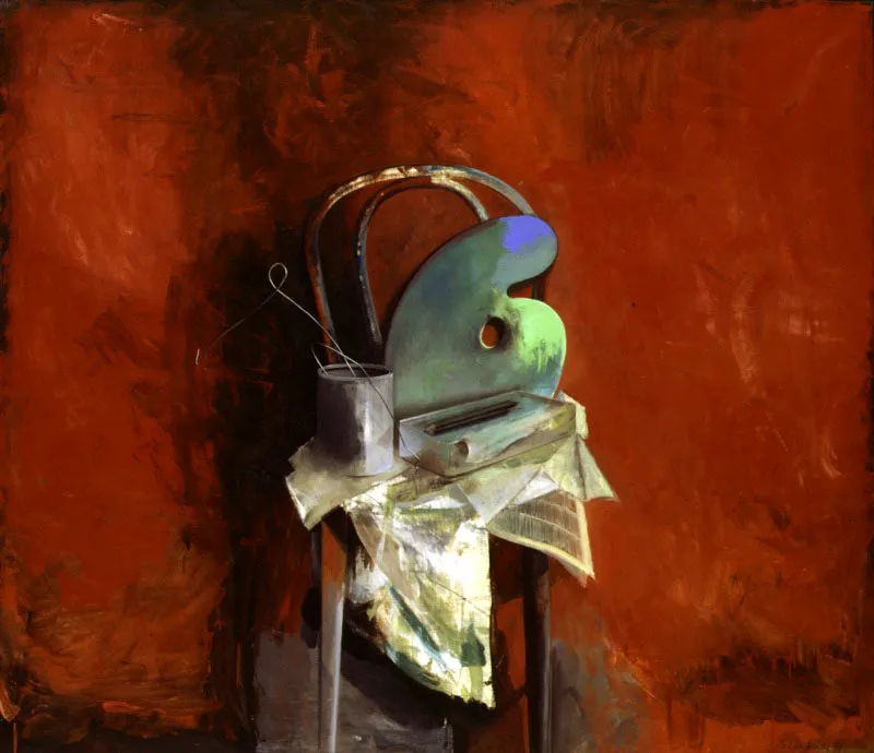 Silla de pintor.
1994.
Óleo sobre lino.
112 x 130 cm.