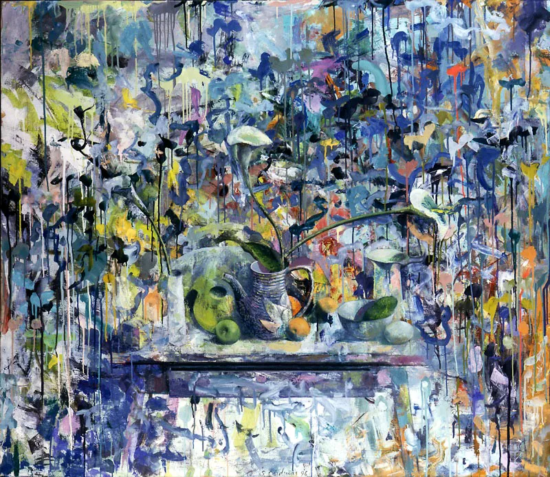 Tres cartuchos.
1996.
Óleo sobre lienzo.
131 x 151 cm.