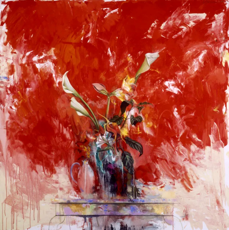 Bodegón en formación.
1993.
Óleo sobre lienzo.
130 x 130 cm.