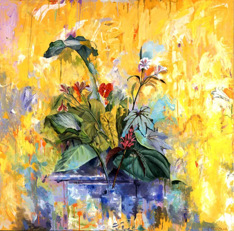 Amarillo sin fin.
2000.
Óleo sobre lino.
130 x 130 cm.