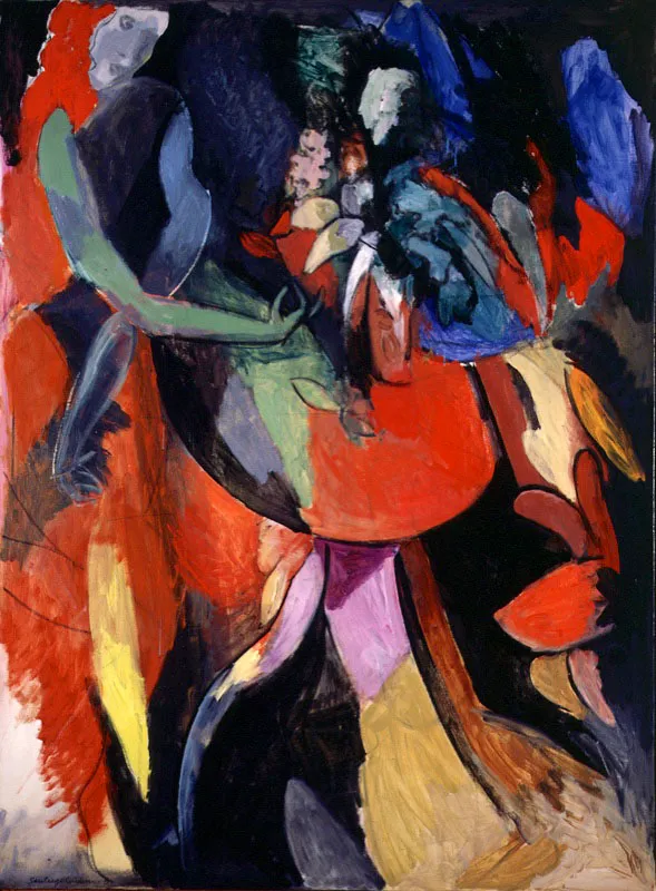 Musa con mesa.
1989.
Óleo sobre lino.
172 x 127 cm.